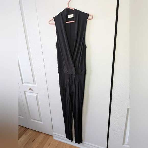 GANNI Marilyn Black Romper Sleeveless Size XS elegant Formal V Neck Feminine - Picture 2 of 16